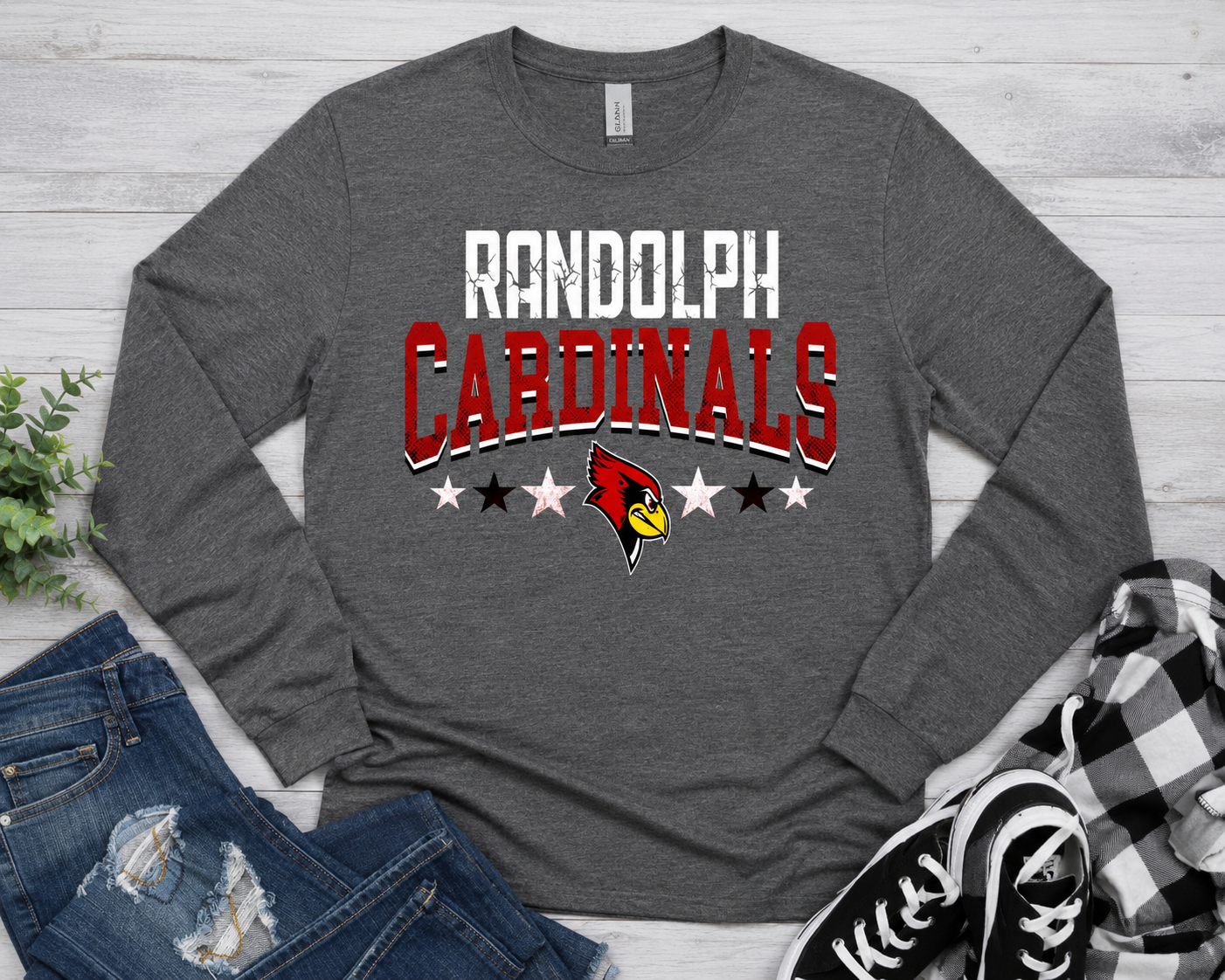 Randolph Cardinals with stars crewneck