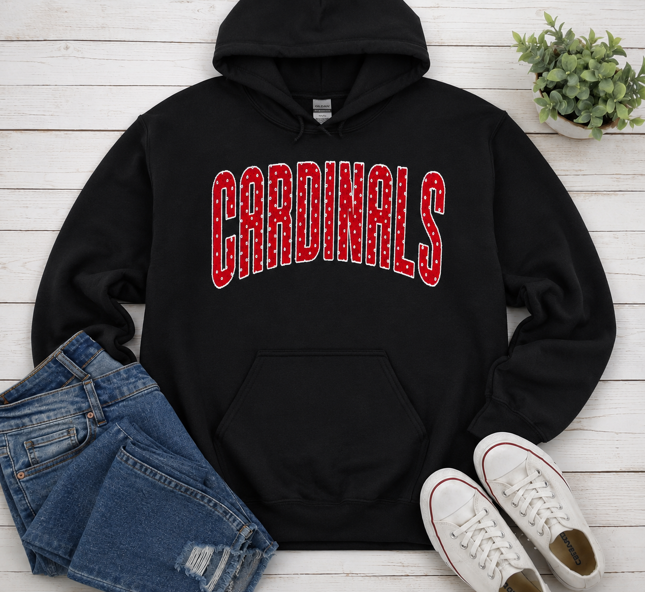 Cardinals polka dot hoodie
